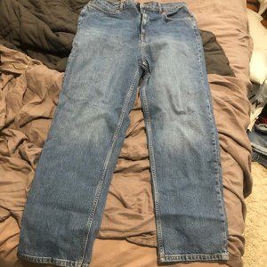 midwash straight leg jeans